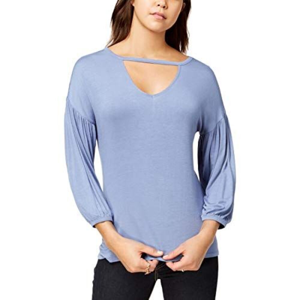 Ultra Flirt Juniors Keyhole Bubble Sleeve Top
